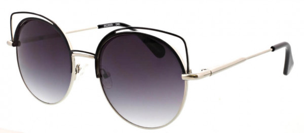 BCBGeneration BG3009 Sunglasses, 046 Black Epoxy and Shiny Silver/Smoke Gradient with Flash