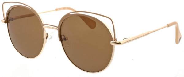 BCBGeneration BG3009 Sunglasses, 770 Blush Epoxy and Shiny Light Gold/Solid Brown with Flash