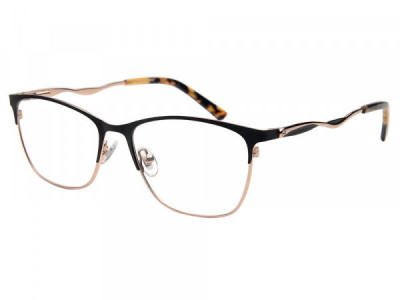 Amadeus A1028 Eyeglasses, Gold With Black On Rim