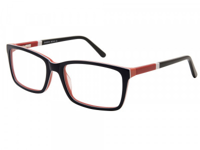 Baron BZ123 Eyeglasses, Black over Red