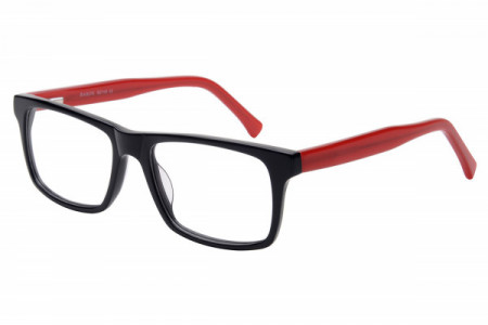 Baron BZ119 Eyeglasses, Black with Red Temple