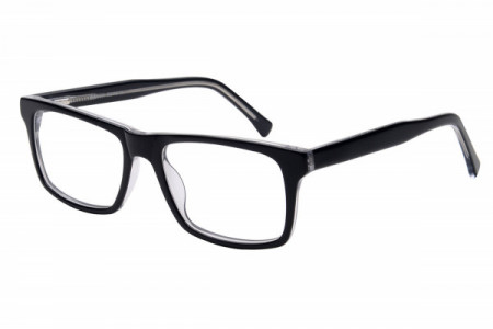 Baron BZ119 Eyeglasses, Shiny Black Over Crystal
