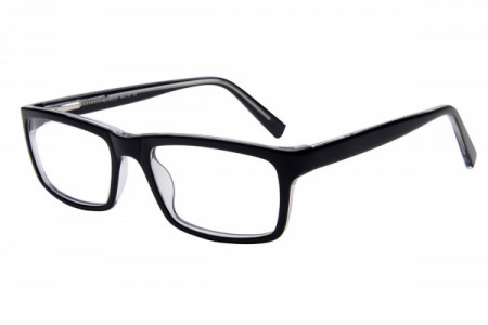 Baron BZ118 Eyeglasses, Shiny Black over Crystal