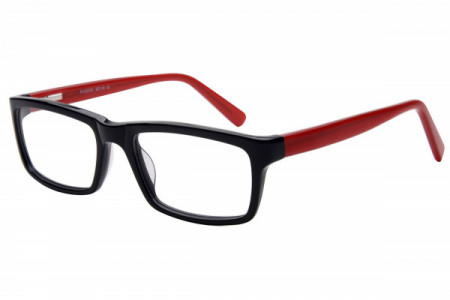 Baron BZ118 Eyeglasses, Black with Red Temple