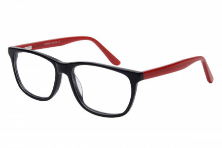 Baron BZ114 Eyeglasses, Black with Red Temple