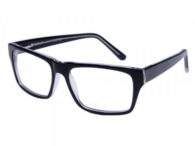 Baron BZ111 Eyeglasses, Shiny Black Over Crystal