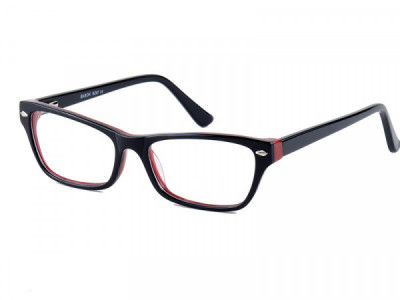 Baron BZ87 Eyeglasses, Black Over Red