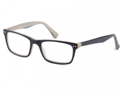 Baron BZ84 Eyeglasses, Black Over Tan Stripe