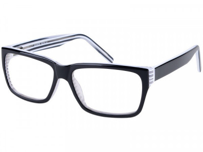 Baron BZ79 Eyeglasses, Black Over Crystal Stripe