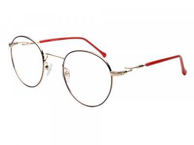 Baron 5293 Eyeglasses, Gold With Burgundy On Rim