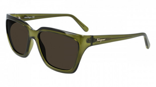 Ferragamo SF1018S Sunglasses, (316) CRYSTAL GREEN