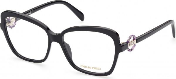 Emilio Pucci EP5175 Eyeglasses, 001 - Shiny Black / Shiny Black