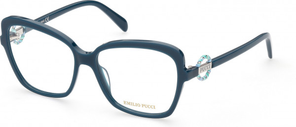 Emilio Pucci EP5175 Eyeglasses, 087 - Shiny Turquoise / Shiny Turquoise