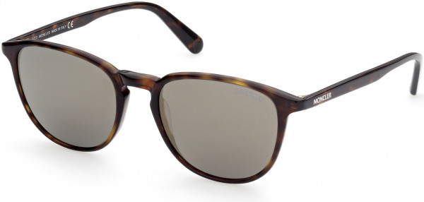 Moncler ML0190 Sunglasses, 56Q - Dark Havana / Smoke & Bronze Lenses