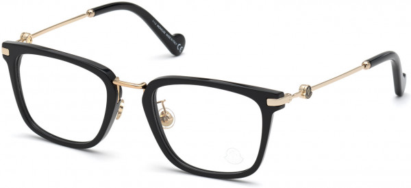 Moncler ML5112-D Eyeglasses, 001 - Shiny Black W. Shiny Pale Gold