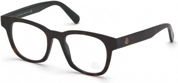 Moncler ML5121 Eyeglasses, 056 - Shiny Classic Havana & Dark Green