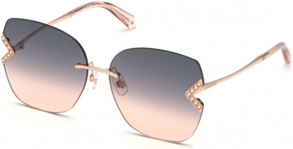 Swarovski SK0306-H Sunglasses, 28B - Shiny Rose Gold / Gradient Smoke