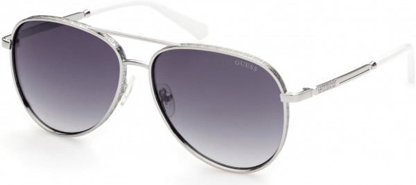 Guess GU5206 Sunglasses, 10C - Shiny Light Nickeltin / Smoke Mirror
