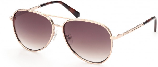 Guess GU5206 Sunglasses, 32G - Gold / Brown Mirror