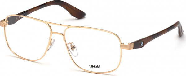 BMW Eyewear BW5019 Eyeglasses, 028 - Shiny Rose Gold / Blonde Havana