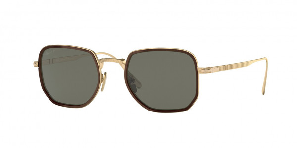 Persol PO5006ST Sunglasses, 800958 GOLD/BROWN GREEN POLAR (GOLD)