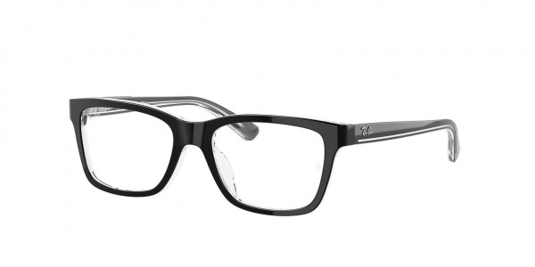 Ray-Ban Junior RY1536F Eyeglasses, 3529 BLACK ON TRANSPARENT