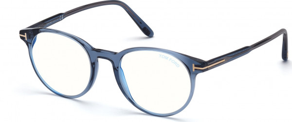 Tom Ford FT5695-B Eyeglasses, 090 - Shiny Blue / Shiny Blue