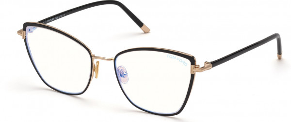 Tom Ford FT5740-B Eyeglasses, 001 - Shiny Black / Shiny Black