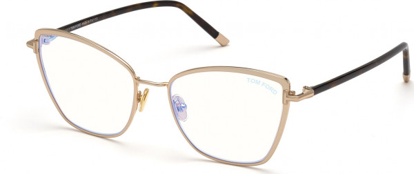 Tom Ford FT5740-B Eyeglasses, 028 - Shiny Rose Gold / Dark Havana