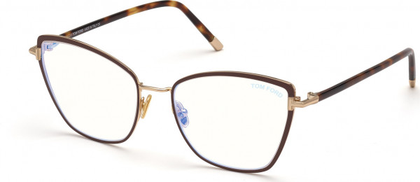 Tom Ford FT5740-B Eyeglasses, 048 - Matte Dark Brown / Blonde Havana