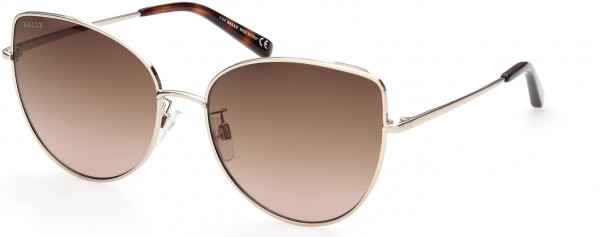 Bally BY0072-H Sunglasses, 32F - Pale Gold / Brown Gradient Pink - Classical Havana Lenses