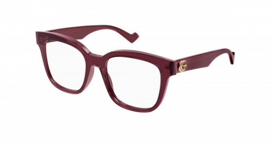 Gucci GG0958O Eyeglasses, 006 - BURGUNDY with TRANSPARENT lenses