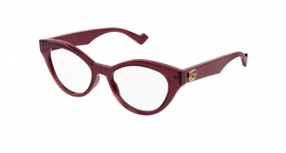 Gucci GG0959O Eyeglasses, 003 - BURGUNDY with TRANSPARENT lenses