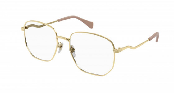 Gucci GG0973O Eyeglasses, 001 - GOLD with TRANSPARENT lenses