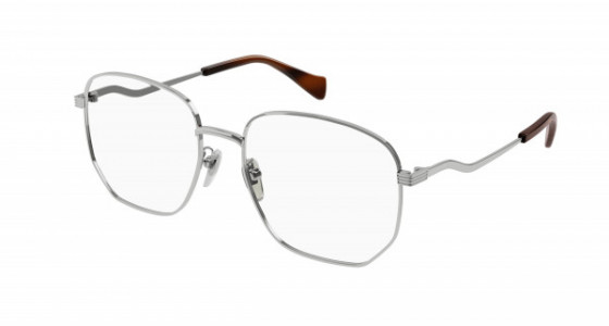 Gucci GG0973O Eyeglasses, 002 - SILVER with TRANSPARENT lenses