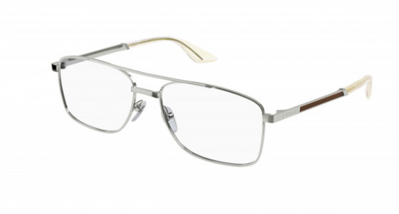 Gucci GG0986O Eyeglasses, 003 - SILVER with TRANSPARENT lenses