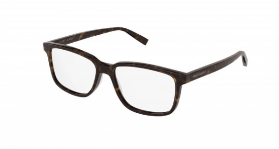 Saint Laurent SL 458 Eyeglasses, 002 - HAVANA with TRANSPARENT lenses