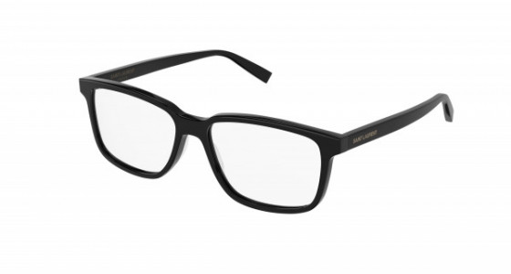 Saint Laurent SL 458 Eyeglasses, 004 - BLACK with TRANSPARENT lenses