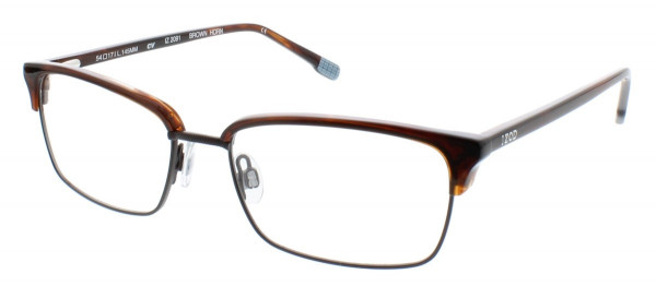 IZOD 2091 Eyeglasses, Brown Horn