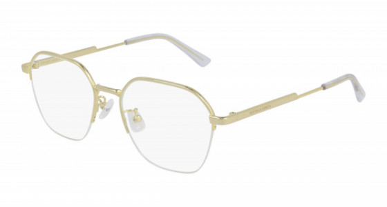 Bottega Veneta BV1111OA Eyeglasses, 002 - GOLD with TRANSPARENT lenses