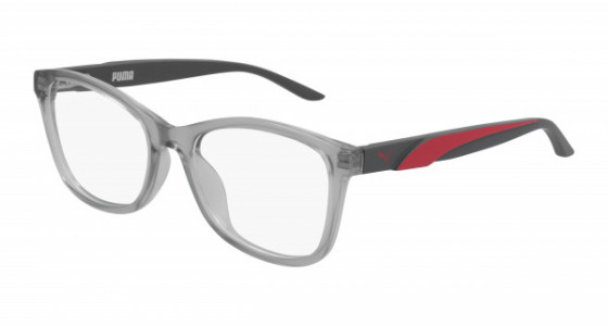 Puma PJ0054O Eyeglasses, 004 - CRYSTAL with GREY temples and TRANSPARENT lenses