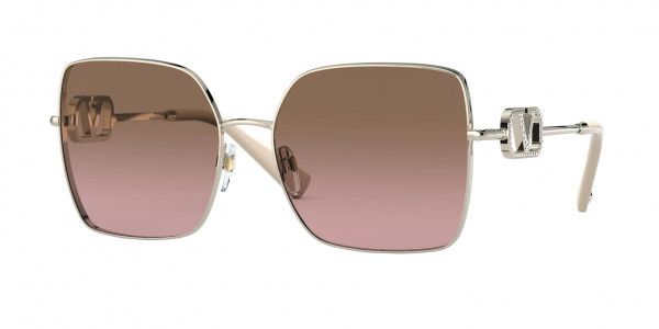 Valentino VA2041 Sunglasses, 300314 PALE GOLD (GOLD)