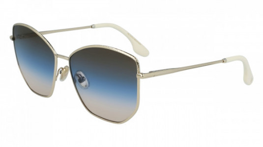 Victoria Beckham VB225S Sunglasses, (734) GOLD-BROWN BLUE SAND