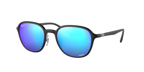 Ray-Ban RB4341CH Sunglasses, 601SA1 SANDING BLACK GREEN MIR BLUE P (BLACK)