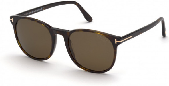 Tom Ford FT0858-F Ansel Sunglasses, 52H - Shiny Classic Dark Havana / Polarized Brown Lenses