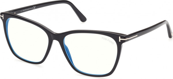 Tom Ford FT5762-B Eyeglasses, 001 - Shiny Black / Shiny Black