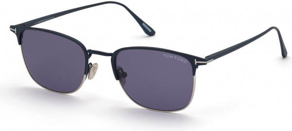 Tom Ford FT0851 Liv Sunglasses, 91V - Matte Blue / Blue