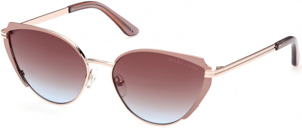 GUESS by Marciano GM0817 Sunglasses, 28F - Shiny Rose Gold / Gradient Brown