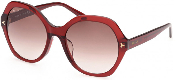 Bally BY0035-H Sunglasses, 66F - Shiny Bordeaux/ Gradient Brown Lenses