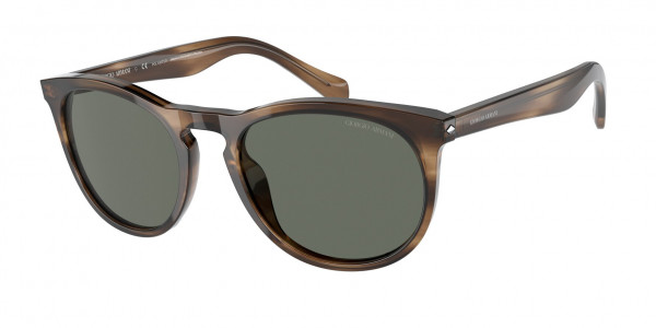 Giorgio Armani AR8149F Sunglasses, 590058 STRIPED BROWN POLAR GREEN (TORTOISE)